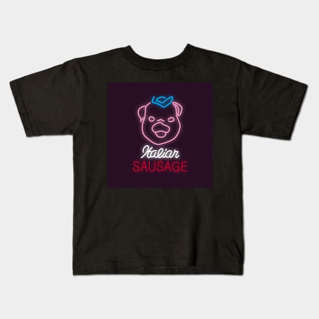 Satriale's Neon Pig Kids T-Shirt by Gothenburg Print